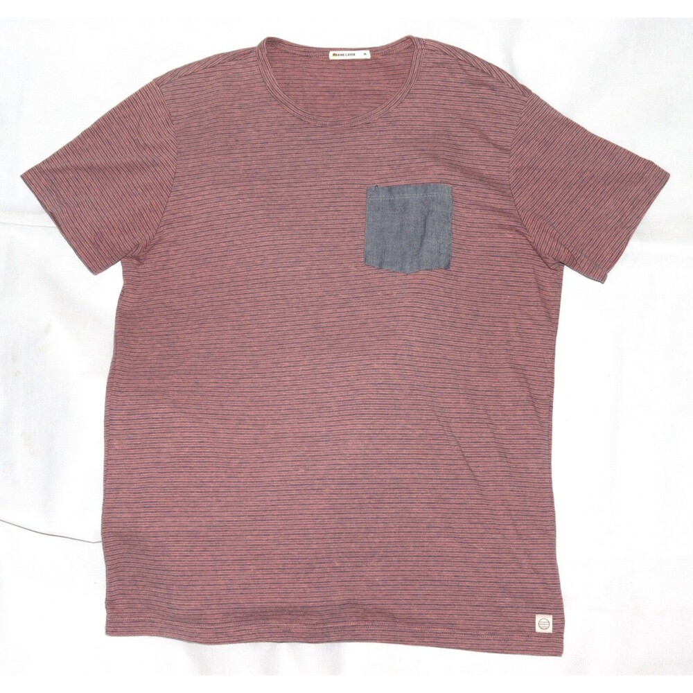 Marine Layer Ortega Pocket Men's Short‎ Sleeve Striped Tee T-Shirt Size Medium